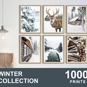 1000x WINTER Printable Set, Winter Wall Art, Forest Prints, Printable Photography, Snow Printable, Winter Digital Download, Snowy Prints