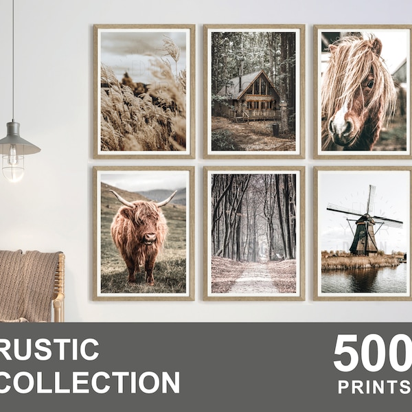 500x RUSTIC Prints, Countryside Poster Set, Rustic Wall Art, Farm Prints, Farmhouse Print Set, Rustic Digital Download, Rustic Decor
