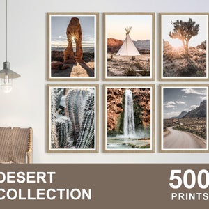 500x Desert Prints, Southwest Poster Set, Desert Wall Art, Arizona Prints, Joshua Tree Prints, Desert Digital Download, Cactus Print