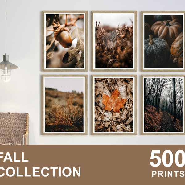 500x Fall Printable Set, Autumn Wall Art, Fall Prints, Halloween Deco, Fall Deco, Fall Digital Download, Autumn Print, Helloween Poster
