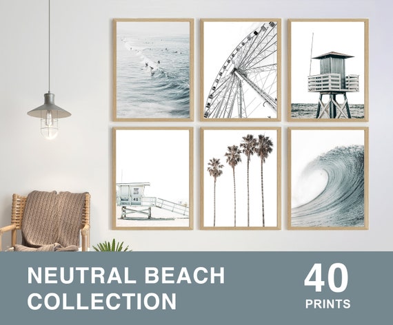 40x NEUTRAL BEACH Printable Set Beach Wall Art Beach Prints - Etsy
