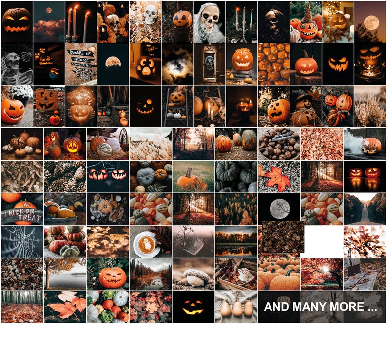 500x herfst afdrukbare set, herfst kunst aan de muur, herfstprints, Halloween decor, herfstdeco, herfst digitale download, herfstprints, Helloween poster afbeelding 10