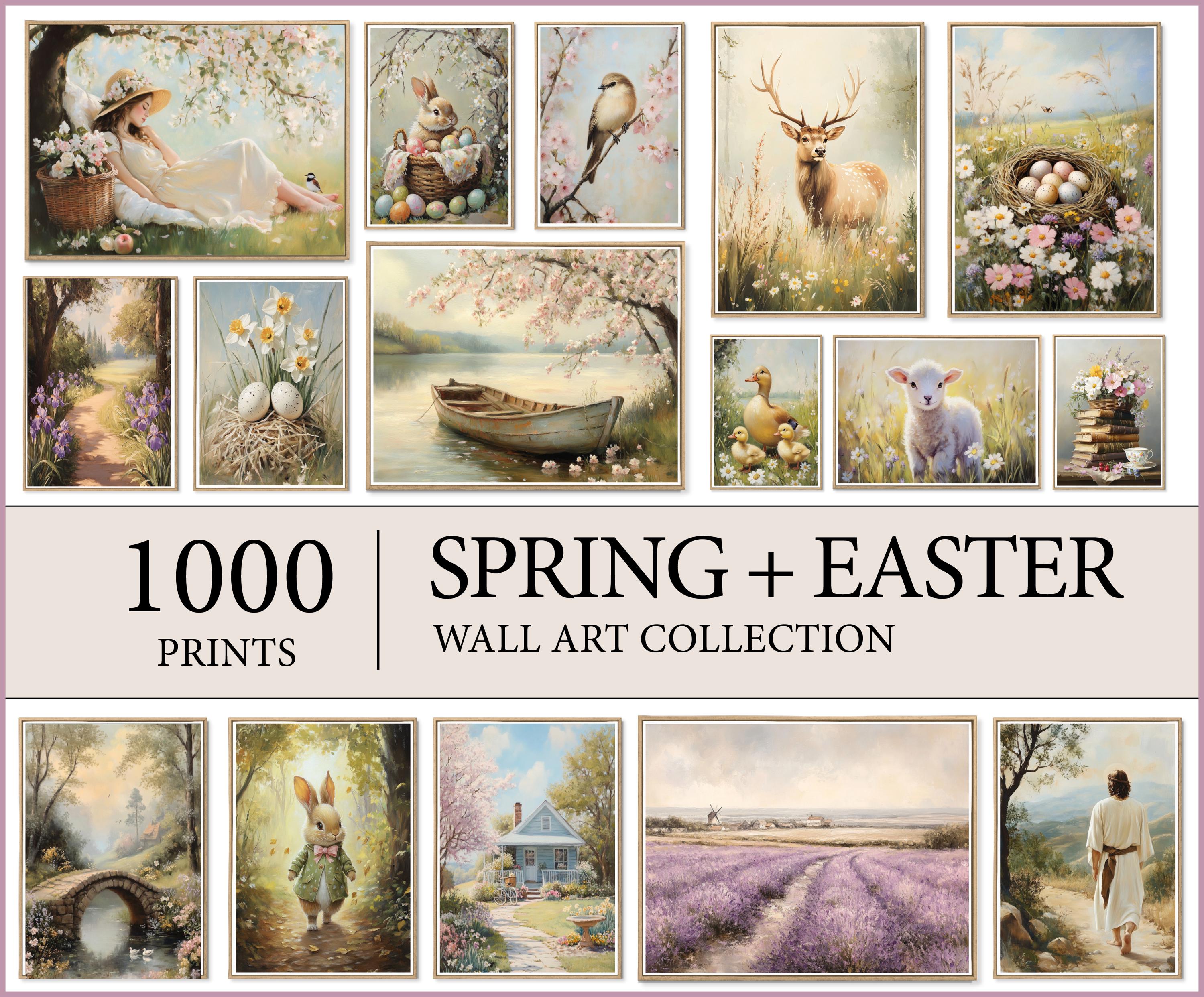 Set of 1000+ SPRING & EASTER Prints, Spring Wall Art, Spring Printable, Spring Wall Decor, Easter Wall Art, Spring Digital Download