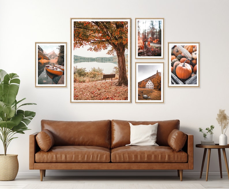 500x herfst afdrukbare set, herfst kunst aan de muur, herfstprints, Halloween decor, herfstdeco, herfst digitale download, herfstprints, Helloween poster afbeelding 5