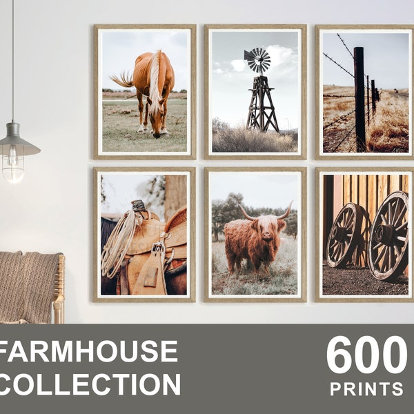 600x FARMHOUSE Printable Set, Rustic Wall Art, Farm Prints, Farmhouse Decor, Rustic Printable, Farm Digital Download, Farmhouse Prints