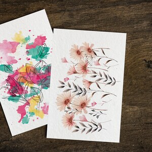 Cartes de souhaits à semer (6 modèles florales)
