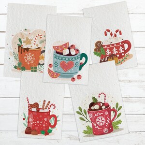 Lot de 5 cartes de souhaits à semer (Noël)