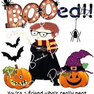 Personalizza questo download con un nome in basso: Sei stato fischiato: Harry, Jack O' Lanterns, Pumpkins e altre illustrazioni autunnali originali di Tia