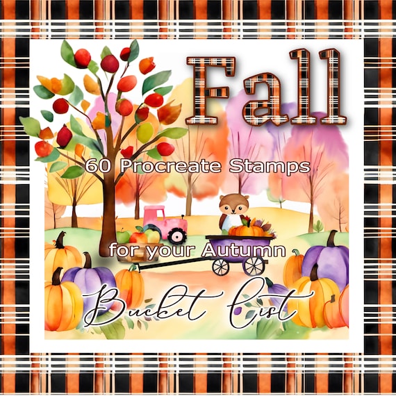 Autumn Bucket List Procreate Stamps, Fall Brush Bundle (Digital Download)