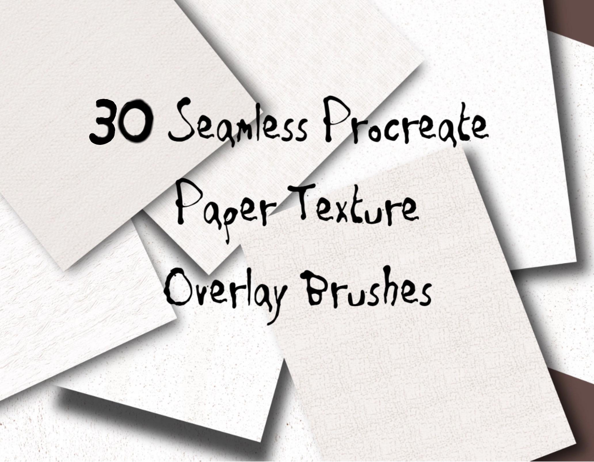 Seamless Paper Texture Overlay Brush Kit, Procreate Paper Brushes ...