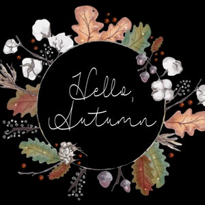 Herfstkrans, herfstfreebie, gratis download, originele kunst digitale download, herfstblad, eikels, katoen, elegante herfst, herfstbladeren, rustiek
