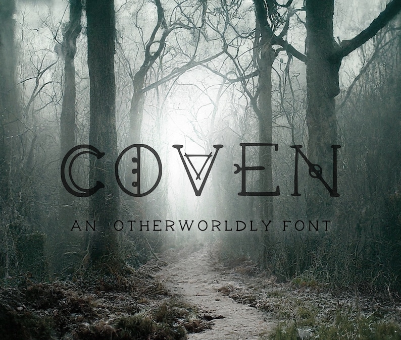 Coven Hand-lettered Archaic Font, OTF & TTF for Crafter, Cricut ...