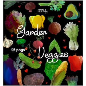 Imágenes Prediseñadas de verduras de acuarela, descarga instantánea, aguacate, berenjena, repollo, champiñón, zanahoria, ajo, cebolla, tomate, patata, pimiento, apio