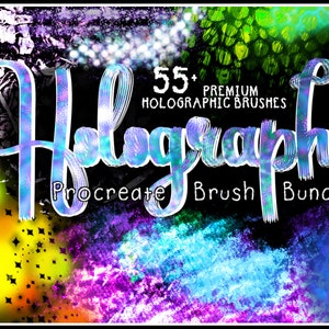 Holographic Iridescent Procreate Brush Bundle, Holo Digital Brushes, Best Procreate Hologram, Magic Galaxy Brush, Foil Brush, Glow Markers