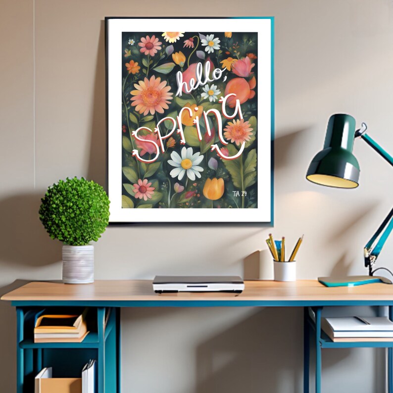 Hello Spring Floral 8.5 X 11 Printable, PDF & JPEG Instant Download ...