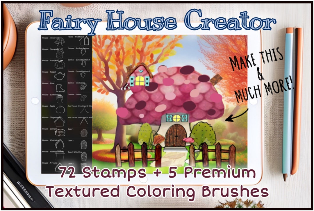 Procreate Fairy House Stamps, Whimsy Brush Bundle (digital Download) - Etsy