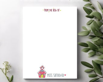 Personalized 8.5x5.5 Notepad-Old Fashioned School House-This adorable back to school gift is sure to brighten a special teacher’s day!