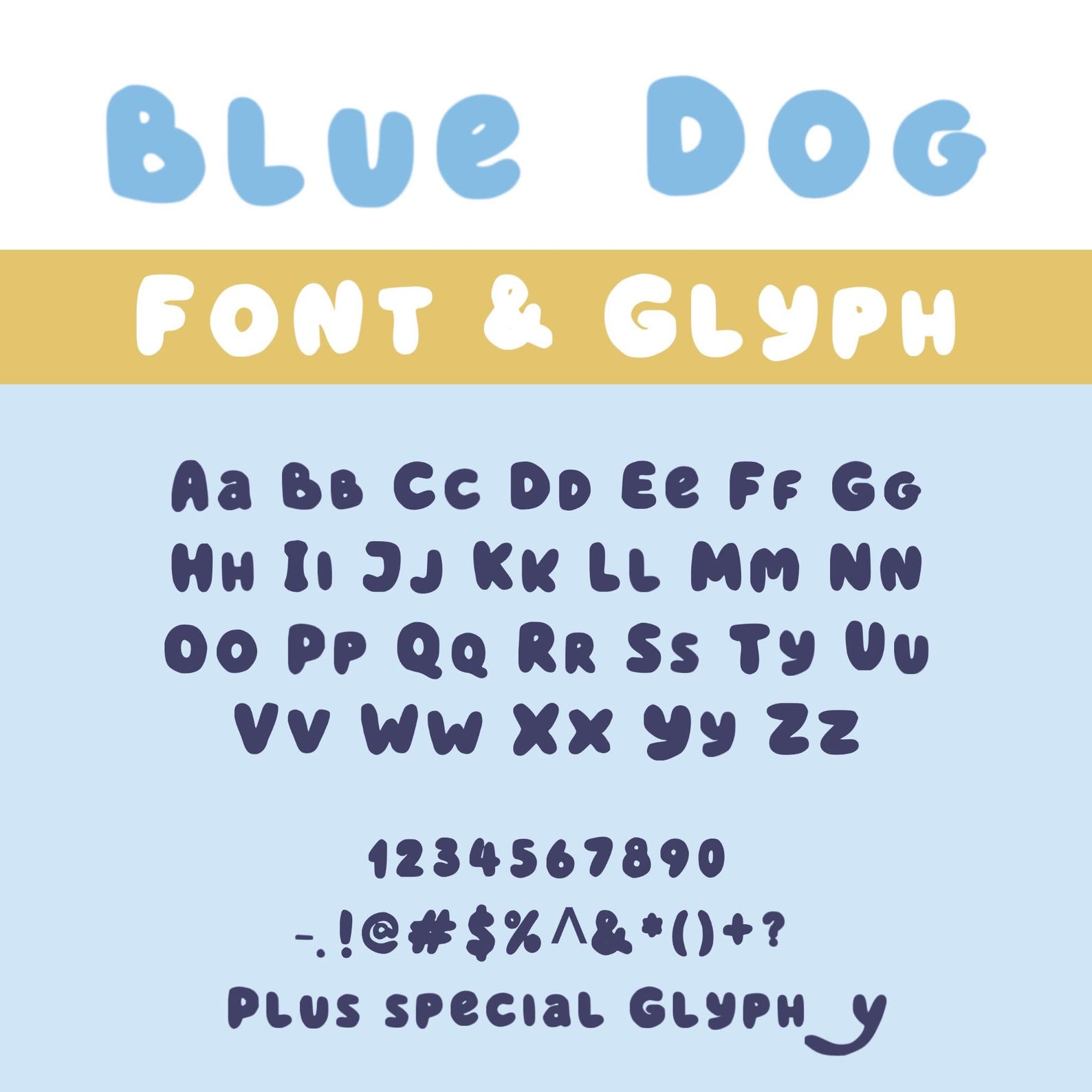 Blue Dog Font, Blue Heeler Cricut Bluey-inspired Kids Font, OTF & TTF ...