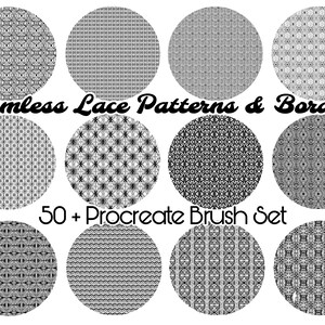 Lace Seamless Pattern Brush Kit, Procreate Lacey Border Brushes, Fabric ...