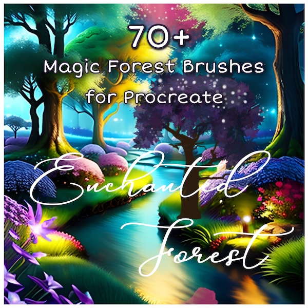 70+ Magic Forest Procreate Brushes, Woodland, Nature, Celestial Stamps, Procreate Woodsy Art, Blender, Foliage Brush, Instant Plants, Trees