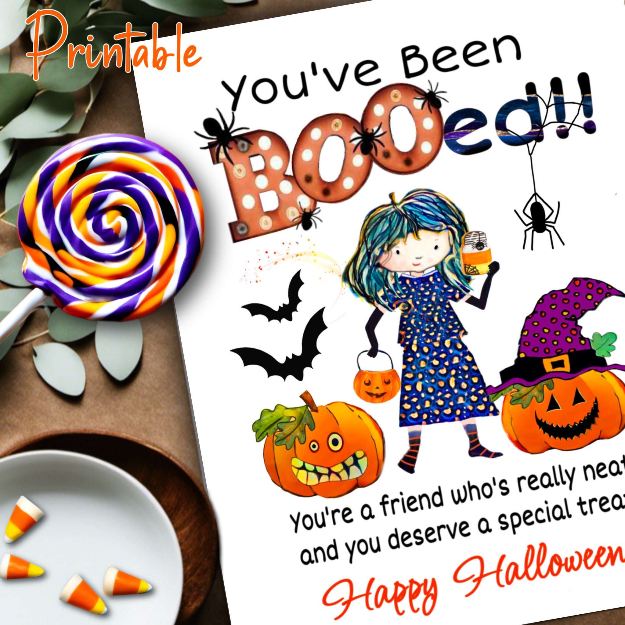 You’ve Been Booed Cards, Halloween Printable Card for Children, Cute ...