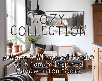 Best Cozy Font Bundle, Handwritten Fonts, OTF & TTF for Crafter ...