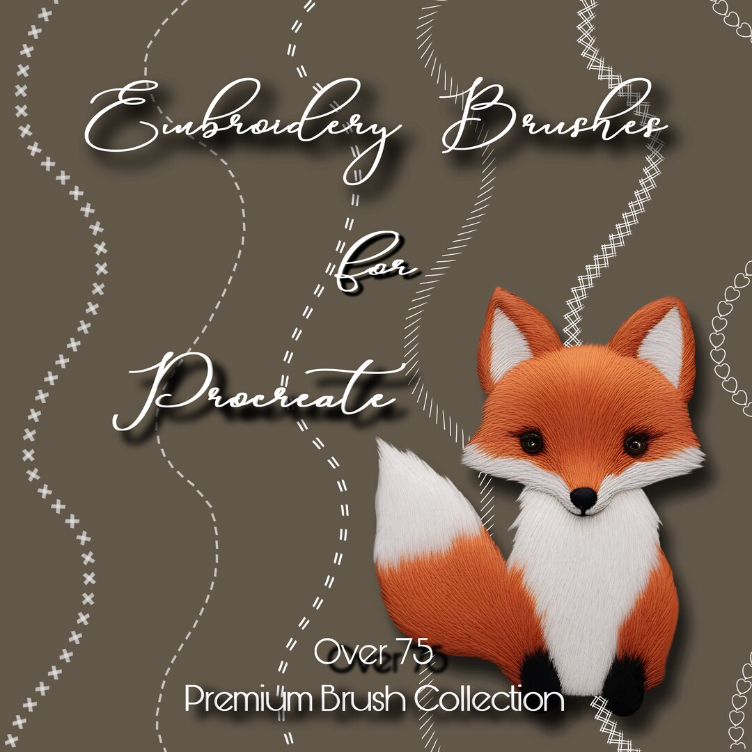 Procreate Embroidery Brush Collection, Stitches Set, Floral Embroidered