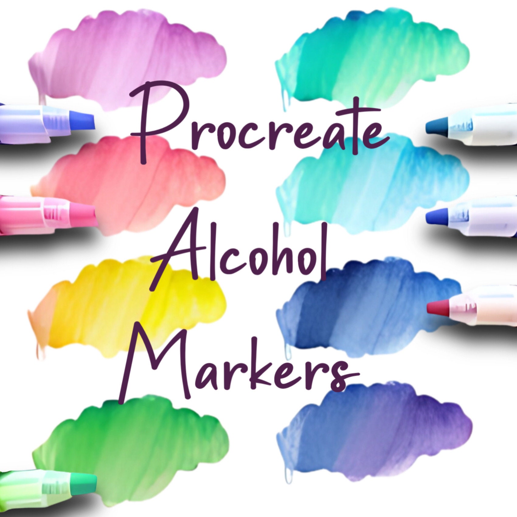 Alcohol Marker Procreate Brush Bundle – Blendable Copic-Style Digital Markers for Smooth Coloring & Realistic Effects