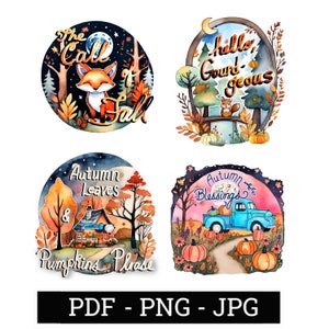 Cute Fall Design Bundle SVG, Autumn PNG, Cricut, silhouette, Sweatshirt Instant Download, Hello Gourd-geous, Autumn Leaves Pumpkins Please