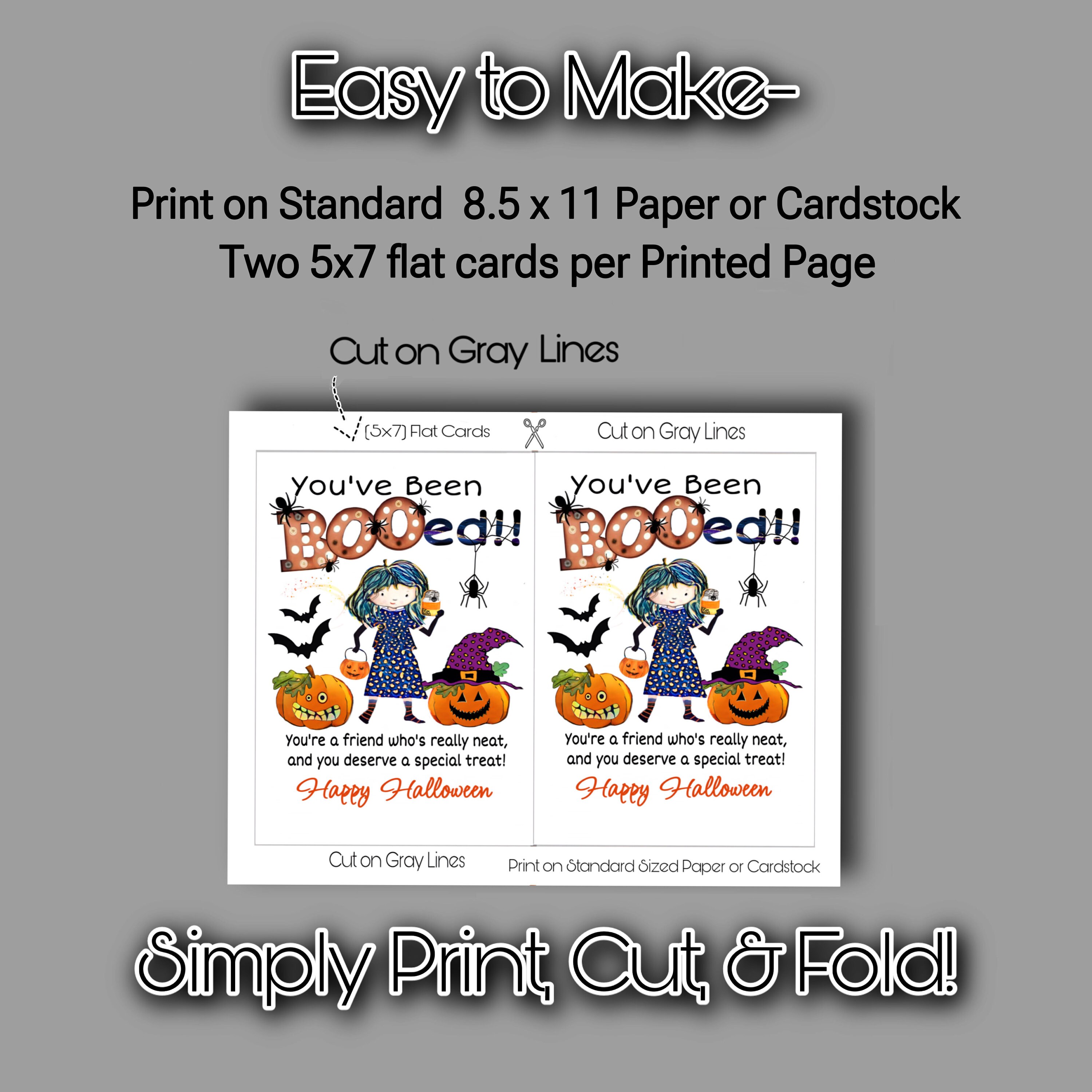 You’ve Been Booed Cards, Halloween Printable Card for Children, Cute ...