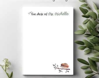 Personalized Hedgehog Notepad, Hand Painted Stationery