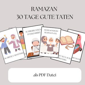 30 goede daden Ramazan, Ramadan, kinderen, geschenk, goede daden, kaarten, dertig