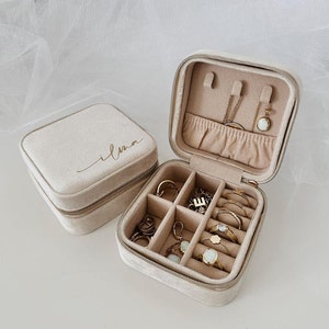 Schmuckbox, Schmuckkästchen, Tasche, Personalisiert, Samt, Geschenk, Schmuck