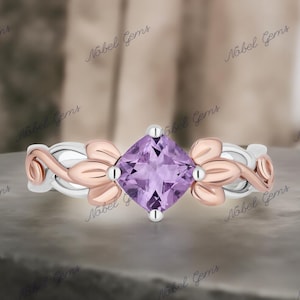 Enchanted Disney Fine Jewelry Two-Tone Solid 925 Sterling Silver with Amethyst Rapunzel Ring, Anniversary Gift For Her