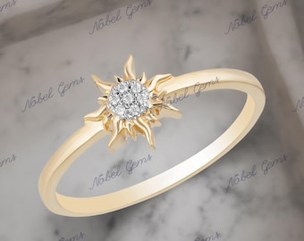 Enchanted Disney Fine Jewelry 925 sterling Silver Diamond Accent Rapunzel Sun Ring, Anniversary Gift For Her, Gift For Girlfriend