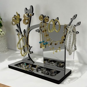 Custom Acrylic Jewelry Tree Organizer: Earring Holder Display Stand