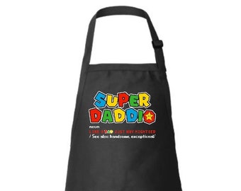 Super Daddio Apron, Super Dad Chef Gift Apron, Father's Day Apron, Fathers Day Gift Apron, Chef Dad Birthday Gift