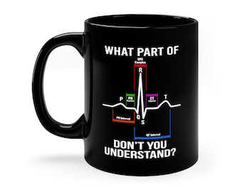 Taza divertida de cardiología: EKG PQRST - Regalo médico para enfermeras y doctoras