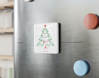Christmas Stethescope Tree Magnet,Funny Nurse Magnet, Christmas Nurse Gift Magnet