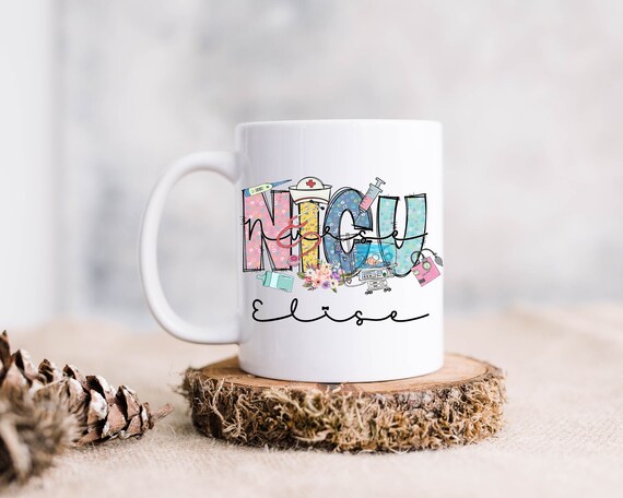 Custom NICU Nurse Mug: Leopard Print Pediatric Nurse Gift