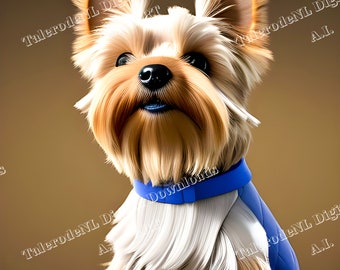 Yorkshire Terrier en busca de atención / Obra de arte generada por IA