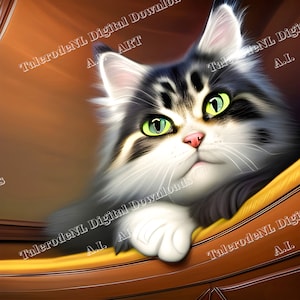 Chat des forêts norvégiennes Nosy / Illustration générée par l&#39;IA