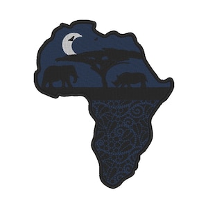 African Continent Embroidery w/African Wild Life 2