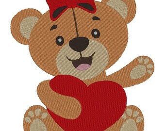 Lindo Oso Con Bordado De Corazón