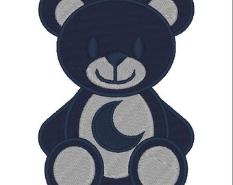 Parche bordado de oso nocturno nocturno