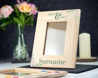 Engraved Wooden Photo Frame Personalised 4 x 6" / 5x7” Picture Frame Home Gift