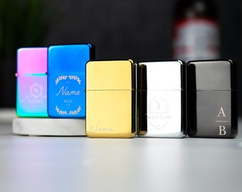 Custom Personalised Refillable Lighter Gift Set Wedding Gift Birthday Gift Idea