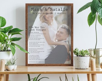 Personalised Wedding Song Print, Mr & Mrs, Mrs and Mrs, Mr and Mr, Wedding Date, Custom Print Image, Wedding Gift, Personalised, Anniversary
