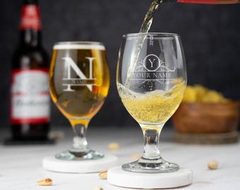 Personalised Engraved Stemmed Ale Glass Gift Idea For Beer Lovers Gifts For Him Custom Beer Glass