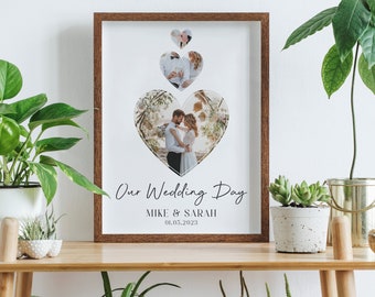 Personalised Wedding Print Heart Trio, Mr & Mrs, Mrs and Mrs, Mr and Mr, Wedding Date, Custom Print, Wedding Gift, Personalised, Anniversary